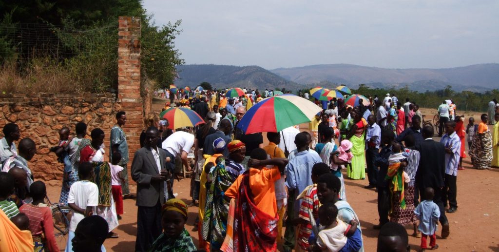 after church the crowds leaving the church
