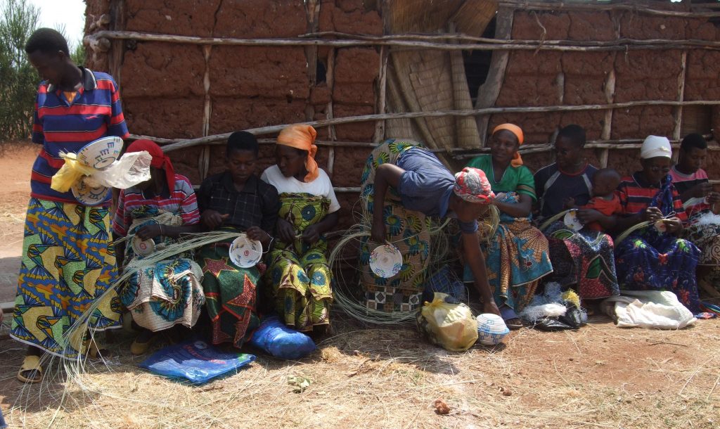 basketweavers making baskets
