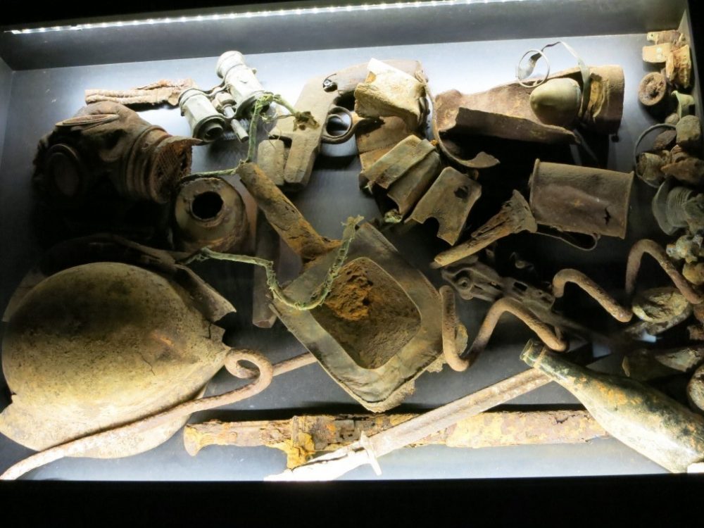 The only picture I took inside; it wasn't a very photographable museum. This shows items that were dug out of a muddy field quite recently.