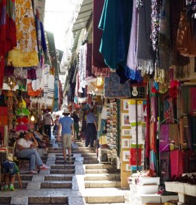 along the Via Dolorosa (photo courtesy of Anne Hellersmith)