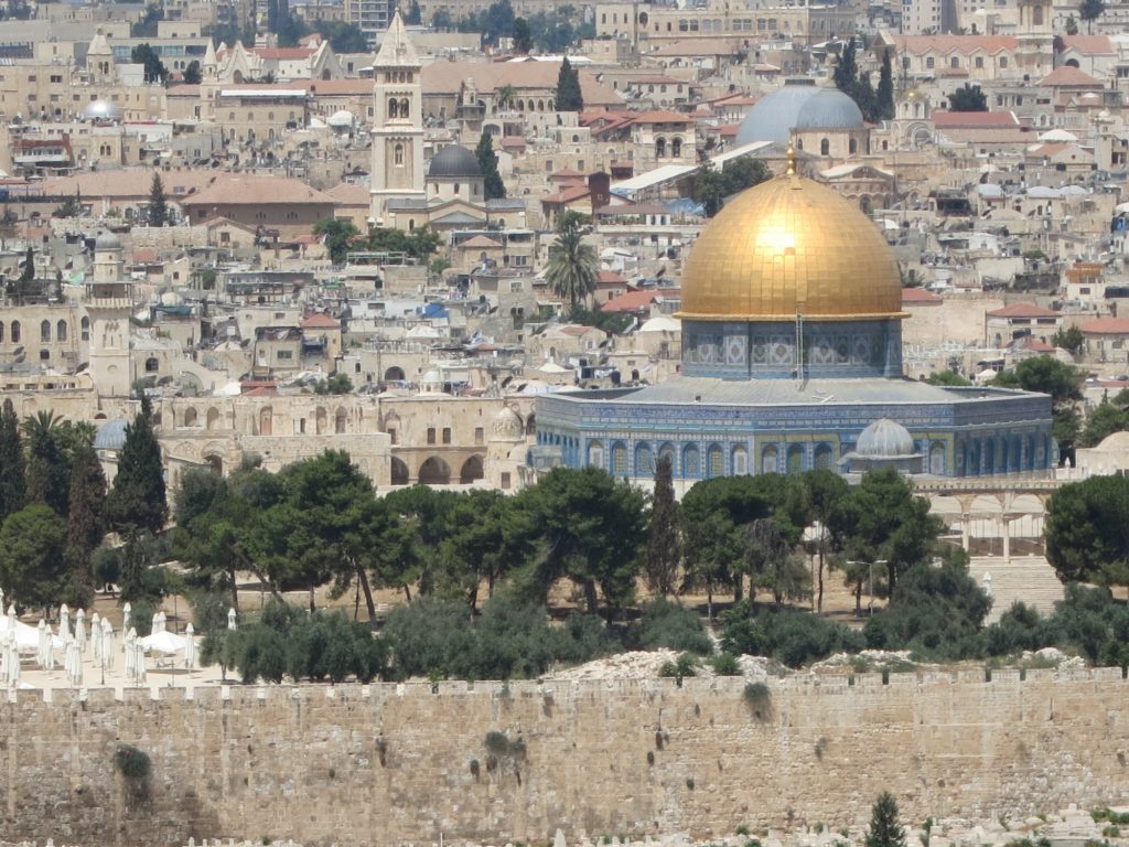 the Temple Mount with the Dome of the Rock, as seen from the Mount of Olives