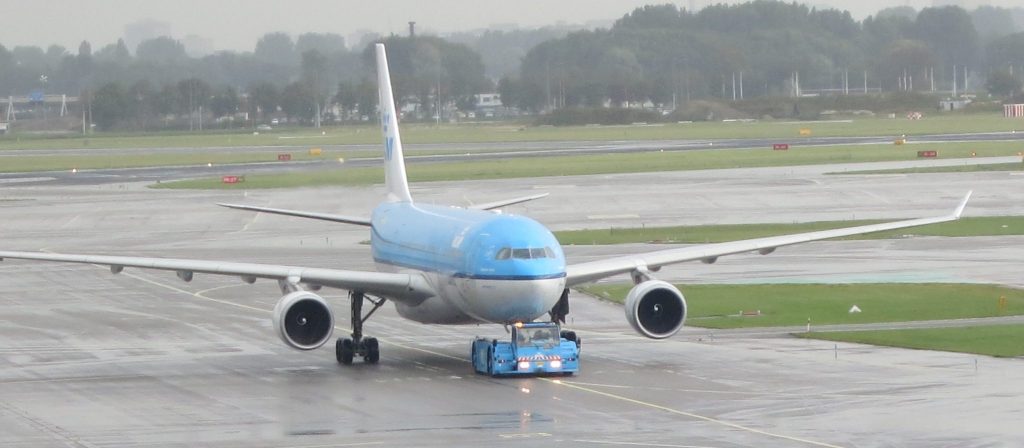 A KLM jet being pushed back from the gate on its way to the runway. Is flying dangerous?