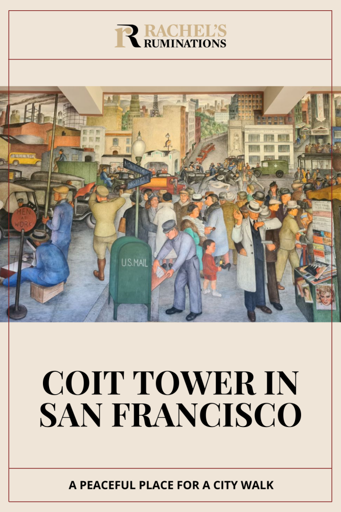 In San Francisco, make sure to take this walk up and down Telegraph Hill to see Coit Tower, its Depression-era murals, and the best view in San Francisco! via @rachelsruminations