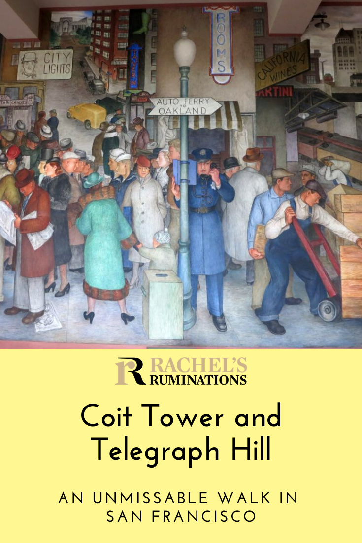 One thing I highly recommend to anyone visiting San Francisco: a walk up and down Telegraph Hill to see Coit Tower, its murals and the view. Read all about it here! #sanfrancisco #coittower #telegraphhill #travel #california via @rachelsruminations