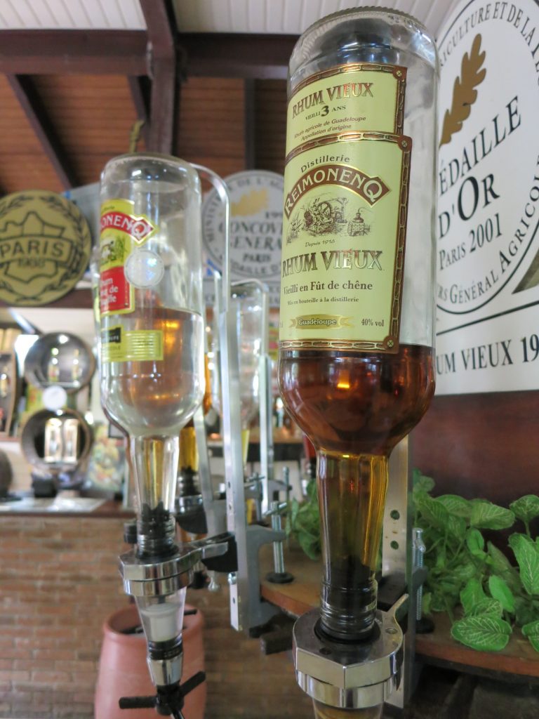 Rum bottles for tasting at the Rum Museum