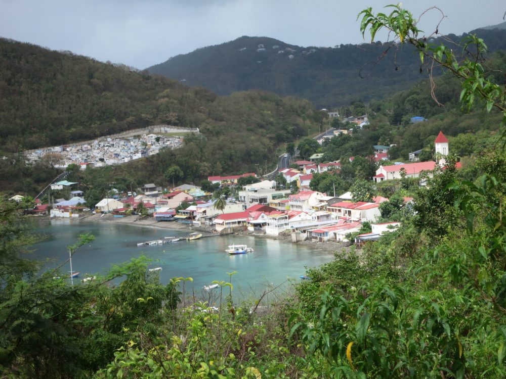 wider view of Deshaies with the cemetery visible