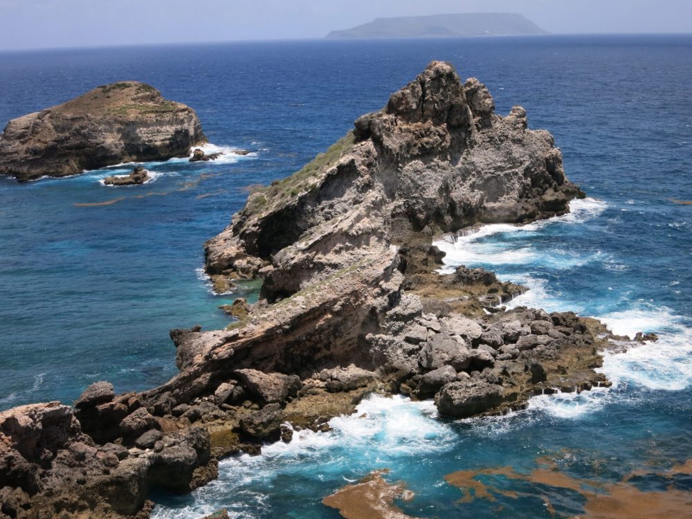 You pass Kreol West Indies guadeloupe art gallery on your way to this rocky outcrop
