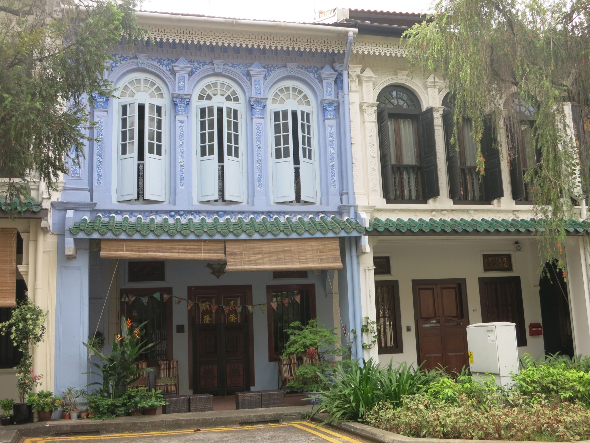 Row houses in the Emerald Hill neighborhood of Singapore