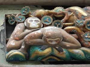 another monkey carving in Tosho-gu Shrine in Nikko, Japan