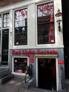 The entrance to the Red Light Secrets Museum of Prostitution in Amsterdam