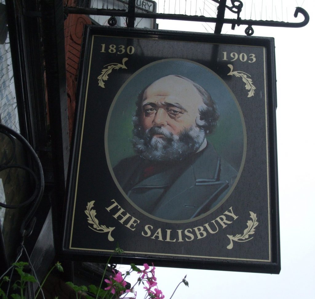 Pub sign for The Salisbury in London