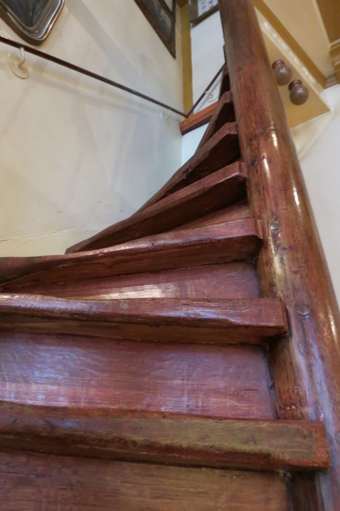 the stairs up to the Brilmuseum in Amsterdam