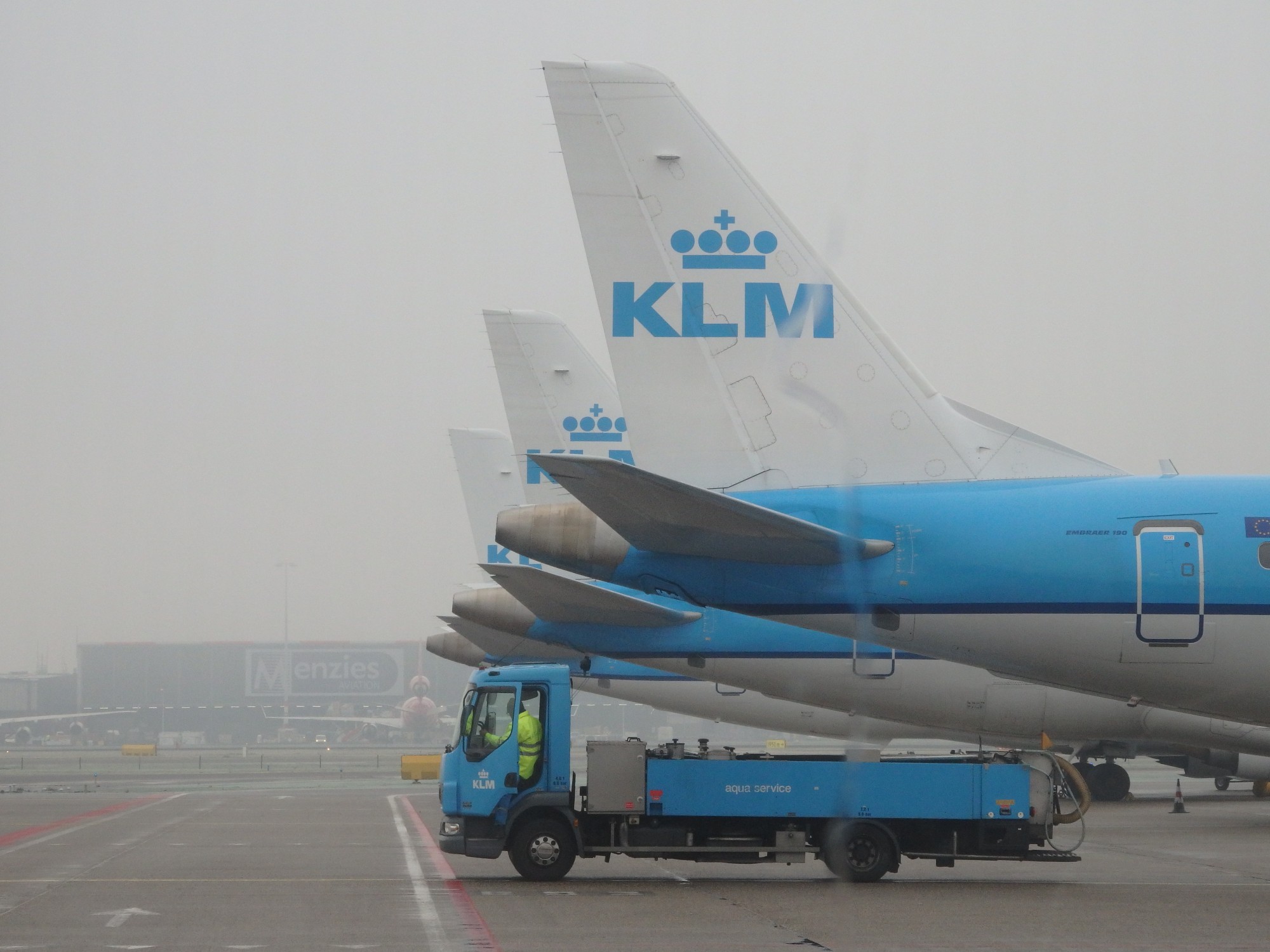 parked planes at Schiphol airport in the Netherlands