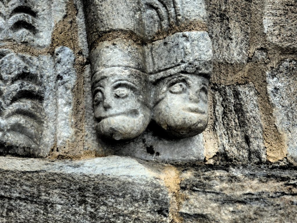 detail of the exterior of St. Andreu in Salardu, Val d'Aran, Spain