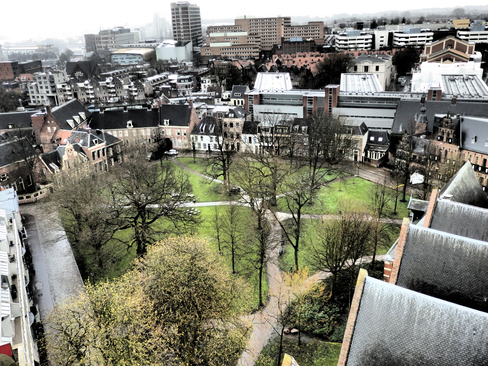 Martinikerkhof. The roof on the right is the Martinikerk.