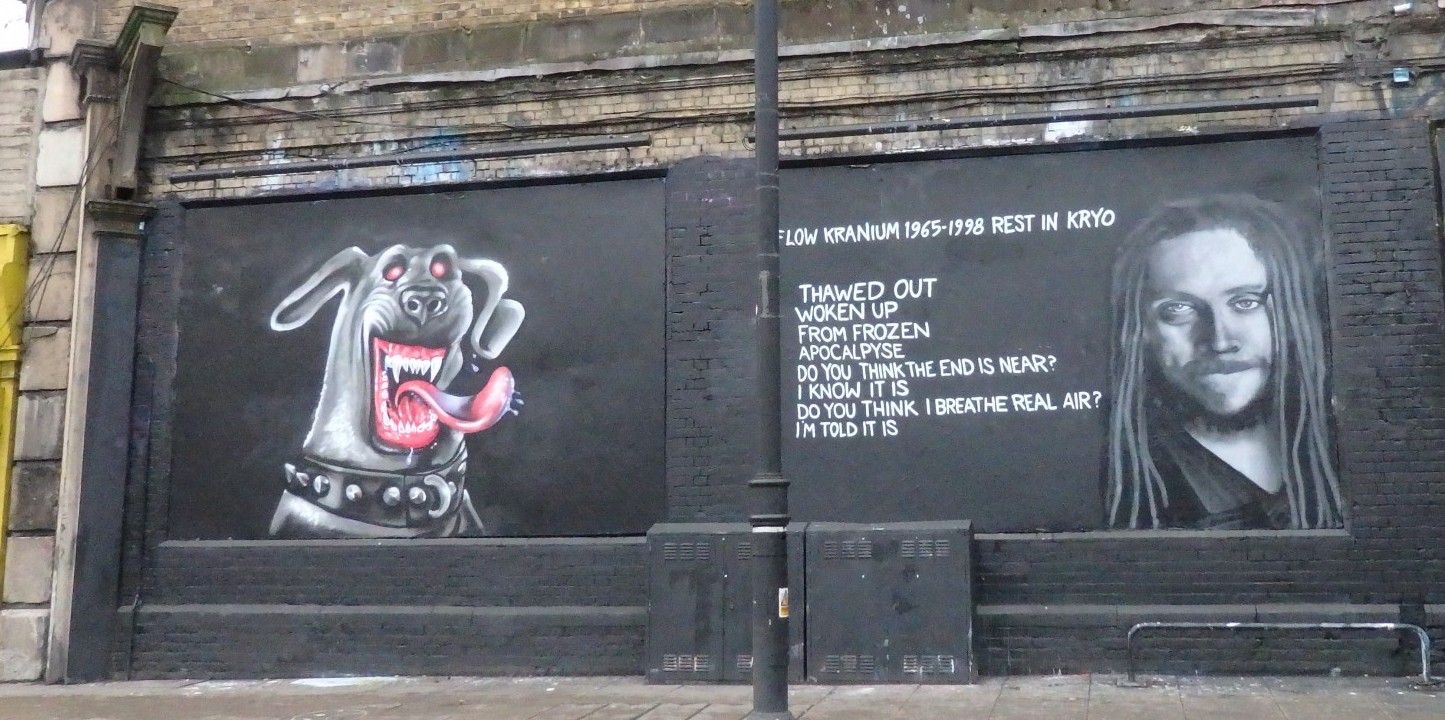art on the side of a building in Shoreditch, London