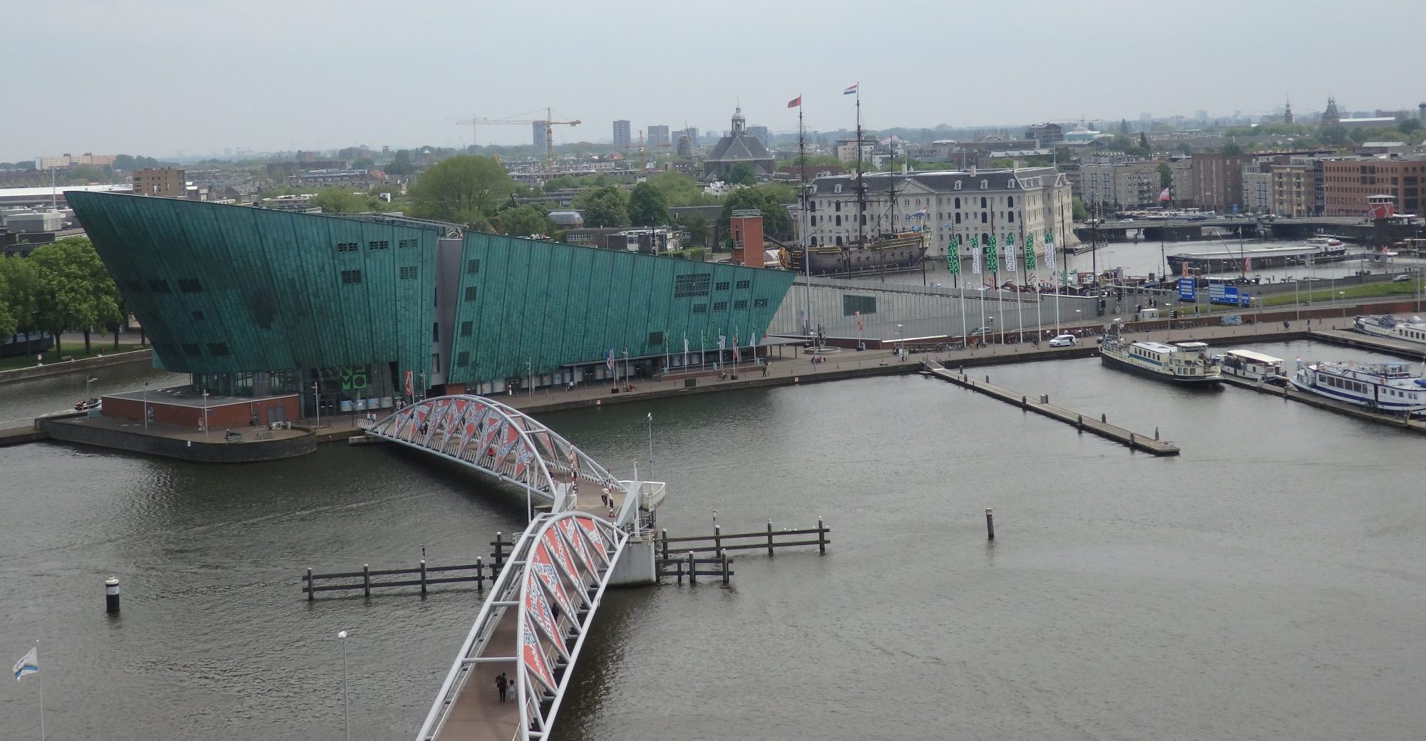 The NEMO science museum with the Maritime Museum visible behind it.