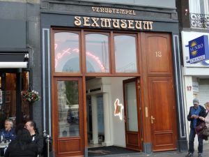 The entrance to the museum is an art nouveau storefront.