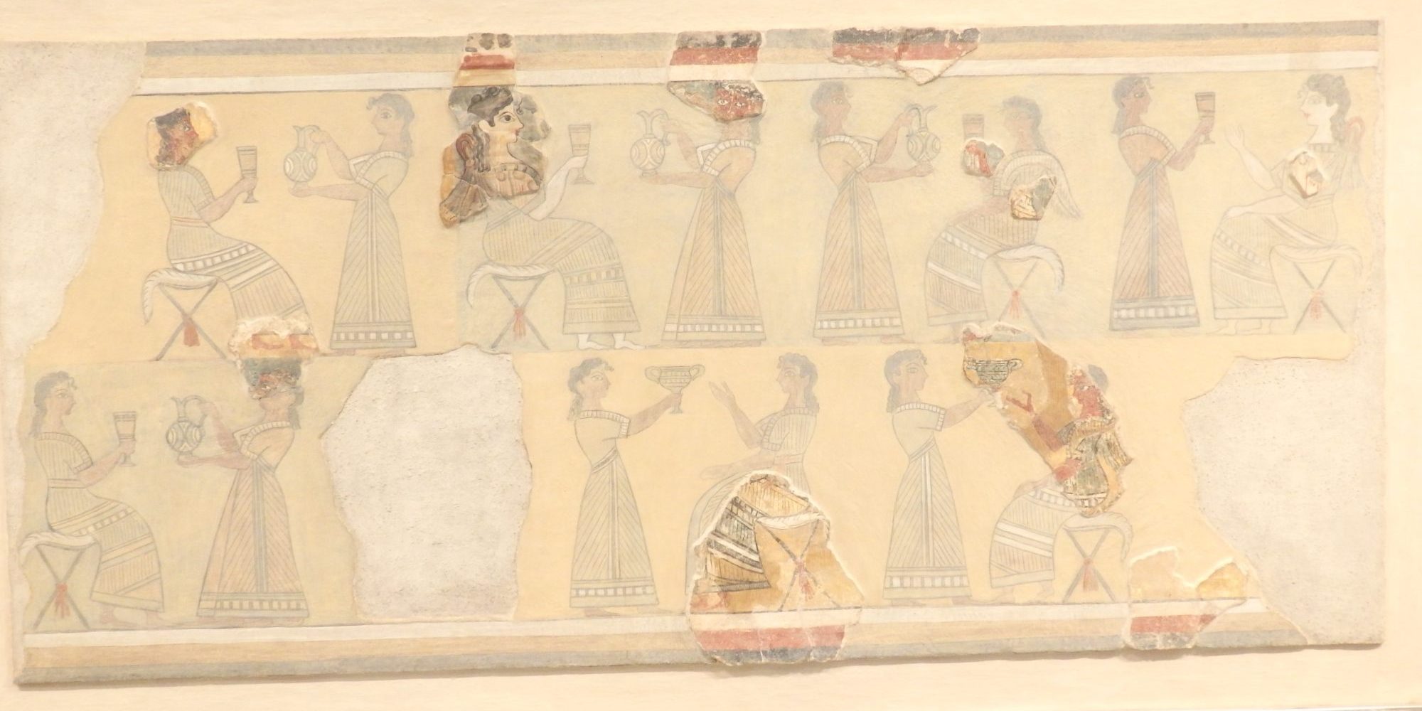 a fresco from Knossos in the museum. You can see how very little of it remains.