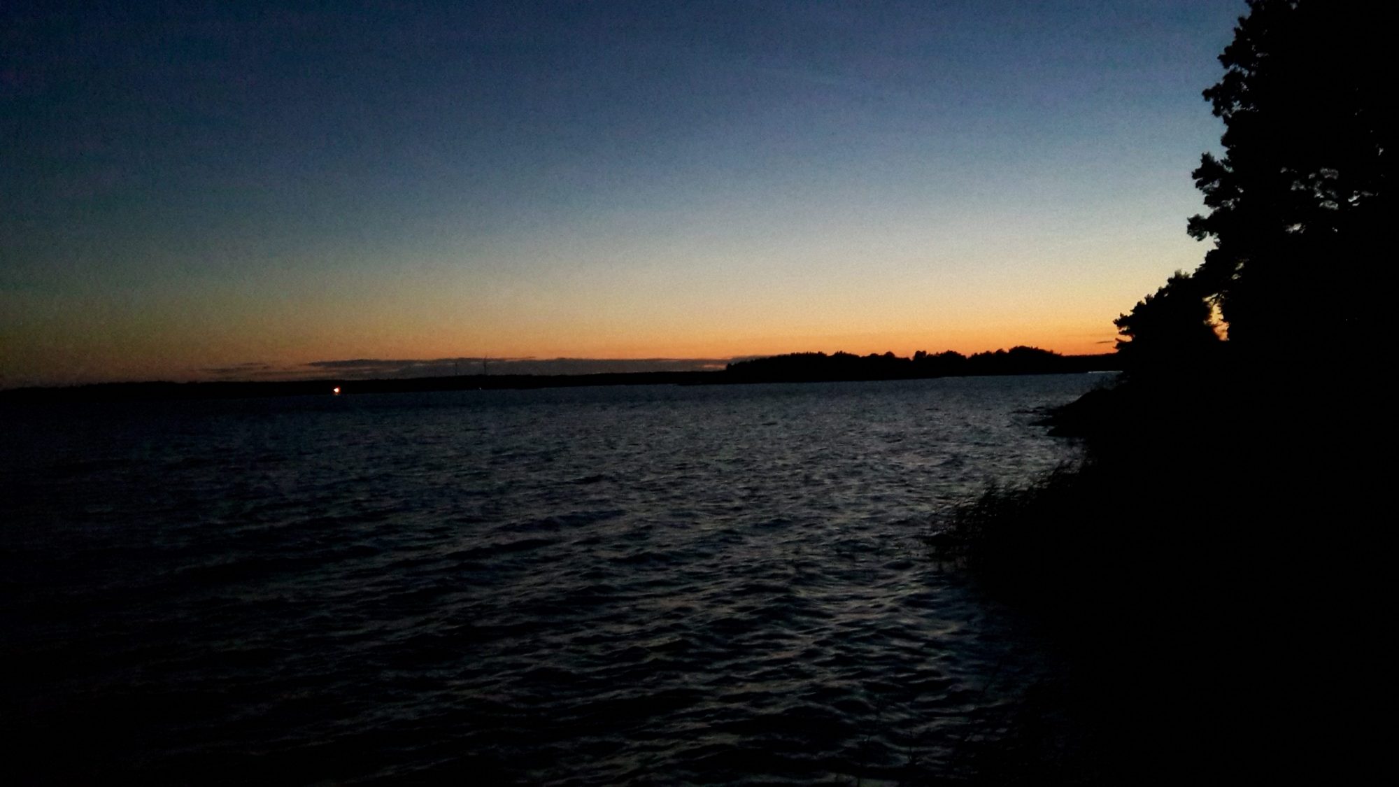 the sunset at midnight on Nasslingen Island, Sweden