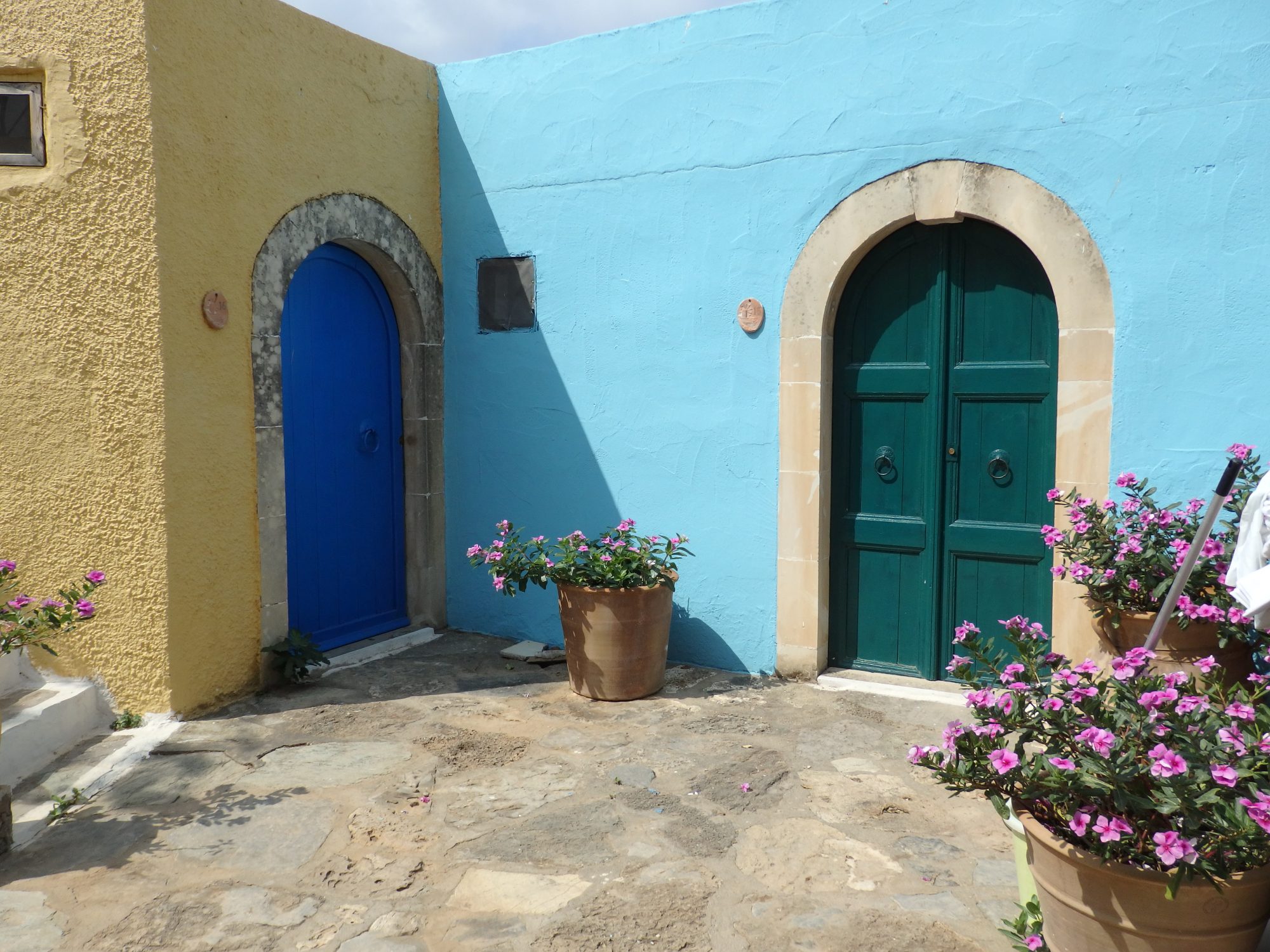 Doorways in Arolithos Traditional Cretan Village near Heraklion, Crete