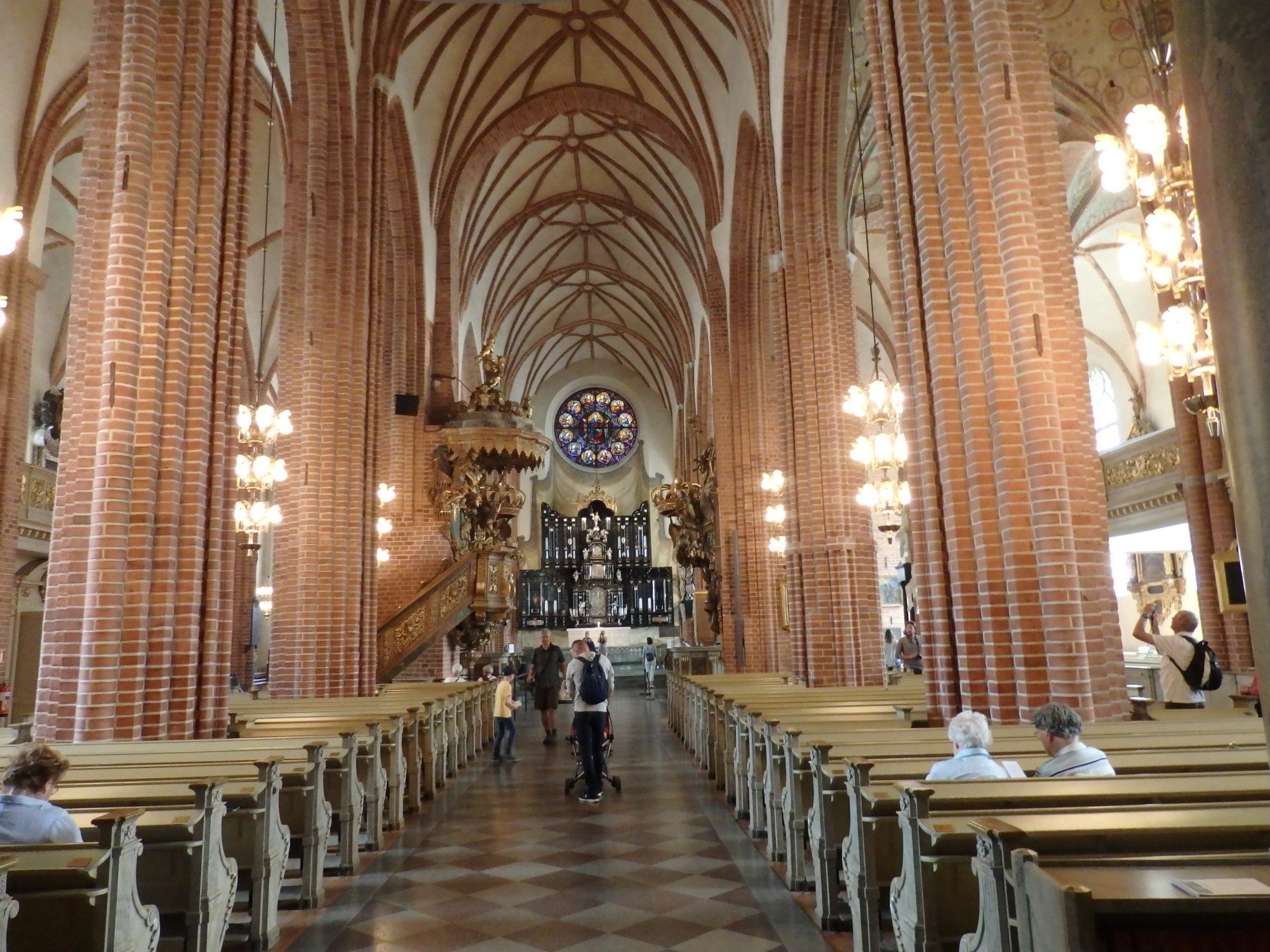 The central aisle of Storkyrkan in Stockholm