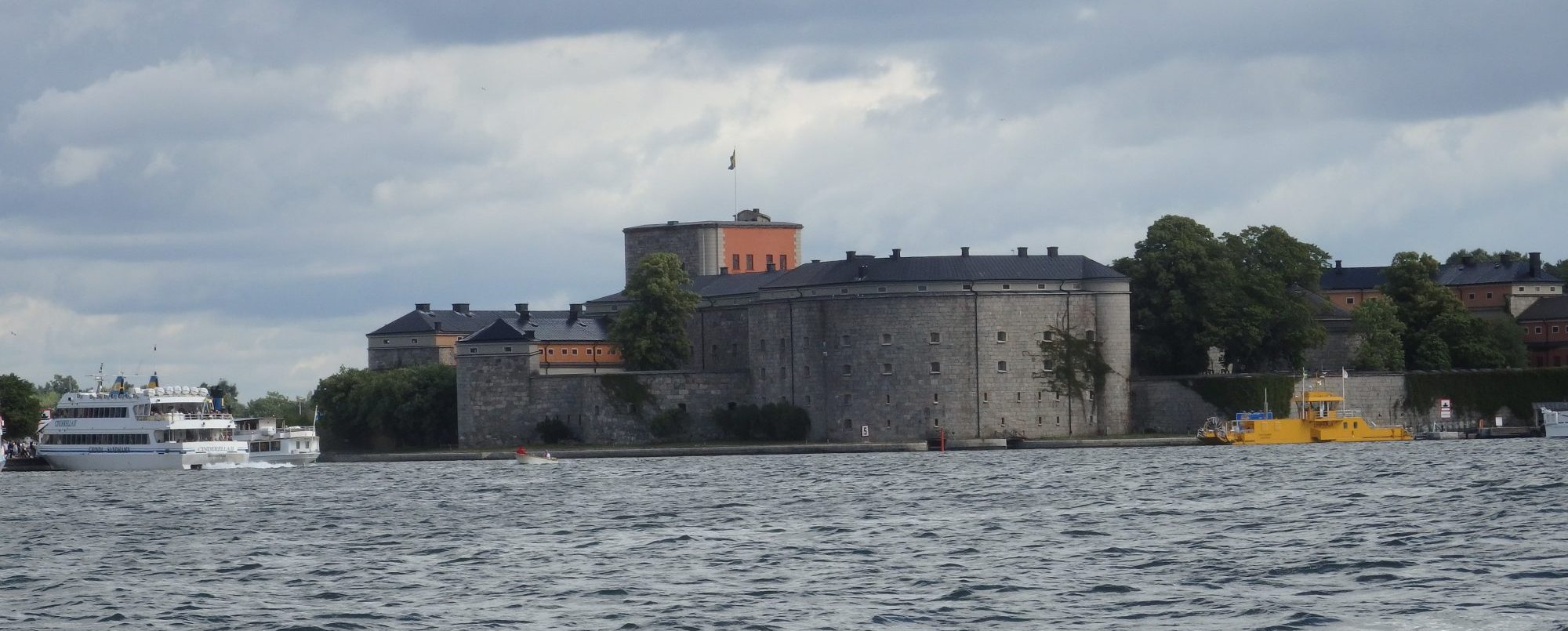 Vaxholm fortress in the Stockholm archipelago as seen from the water