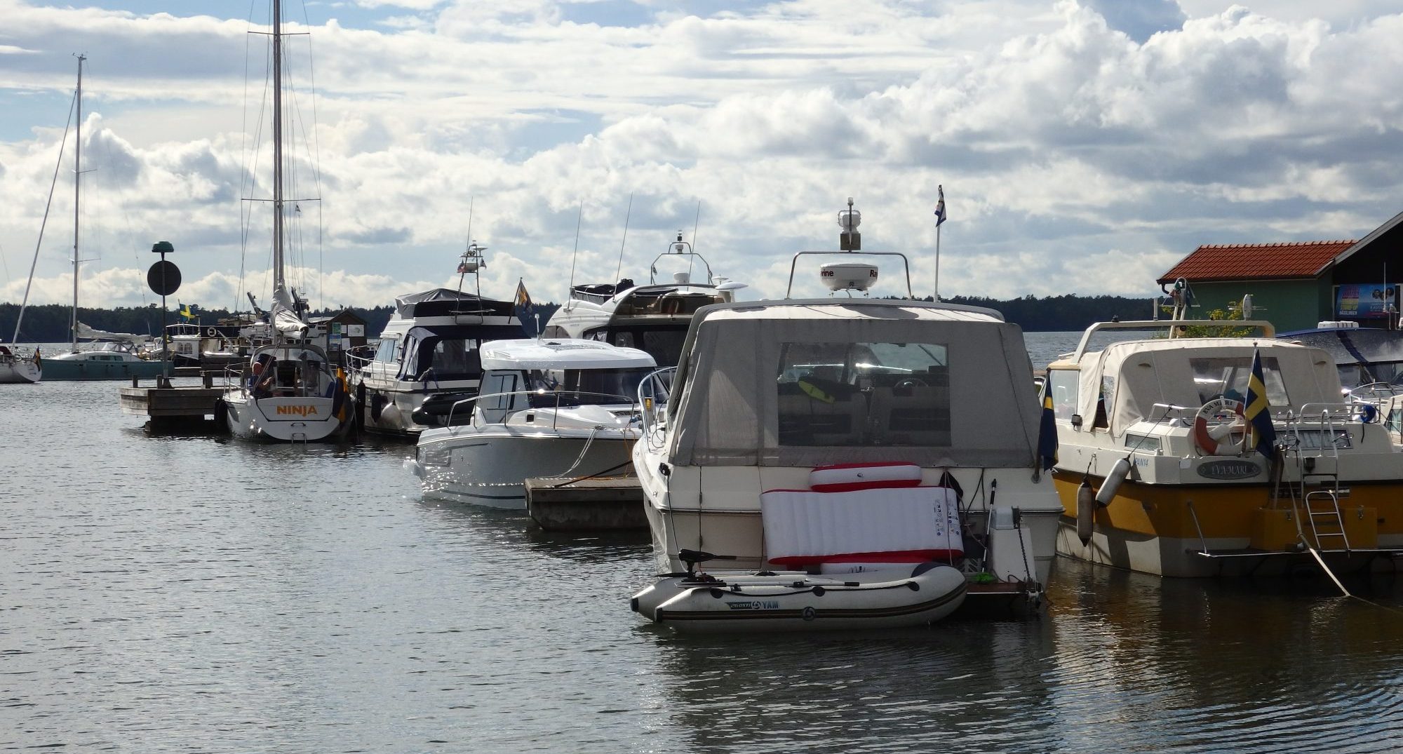 boats moored in the little harbor on Nasslingen