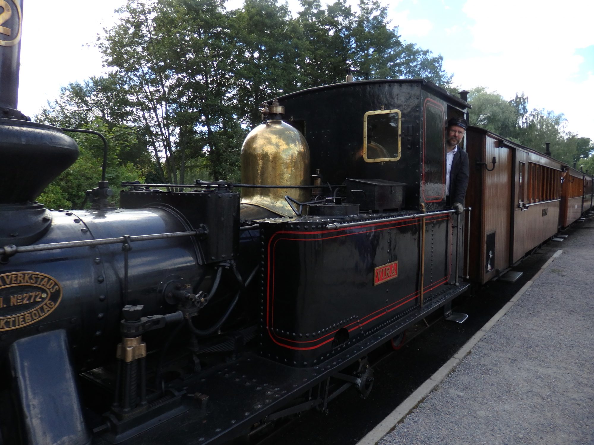 the engine of a steam locomotive.