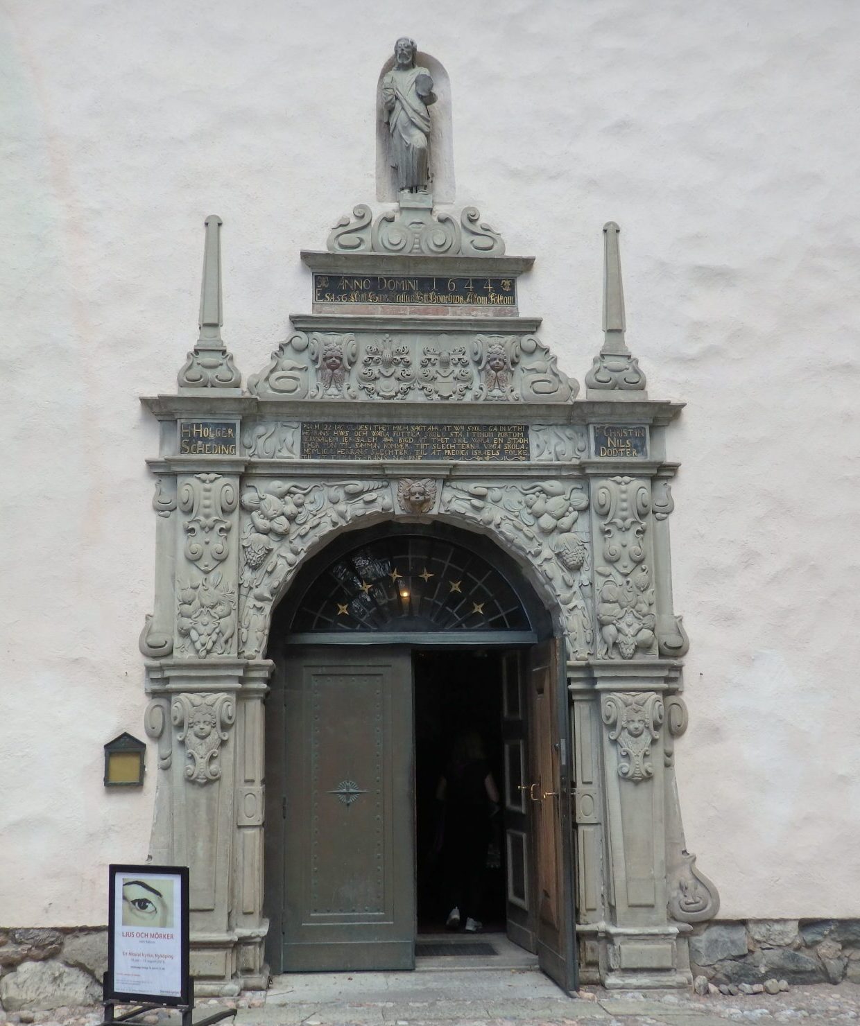 entrance to the church in Nyköping center