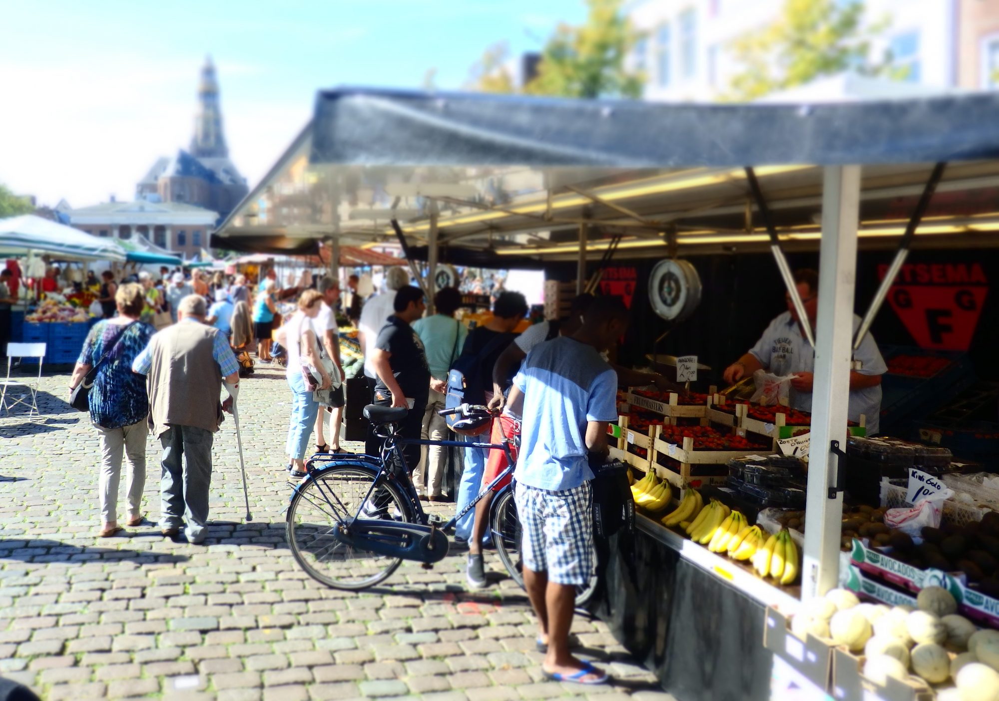 A market stall here at home in Groningen, the Netherlands. Visit the market at any travel destination!