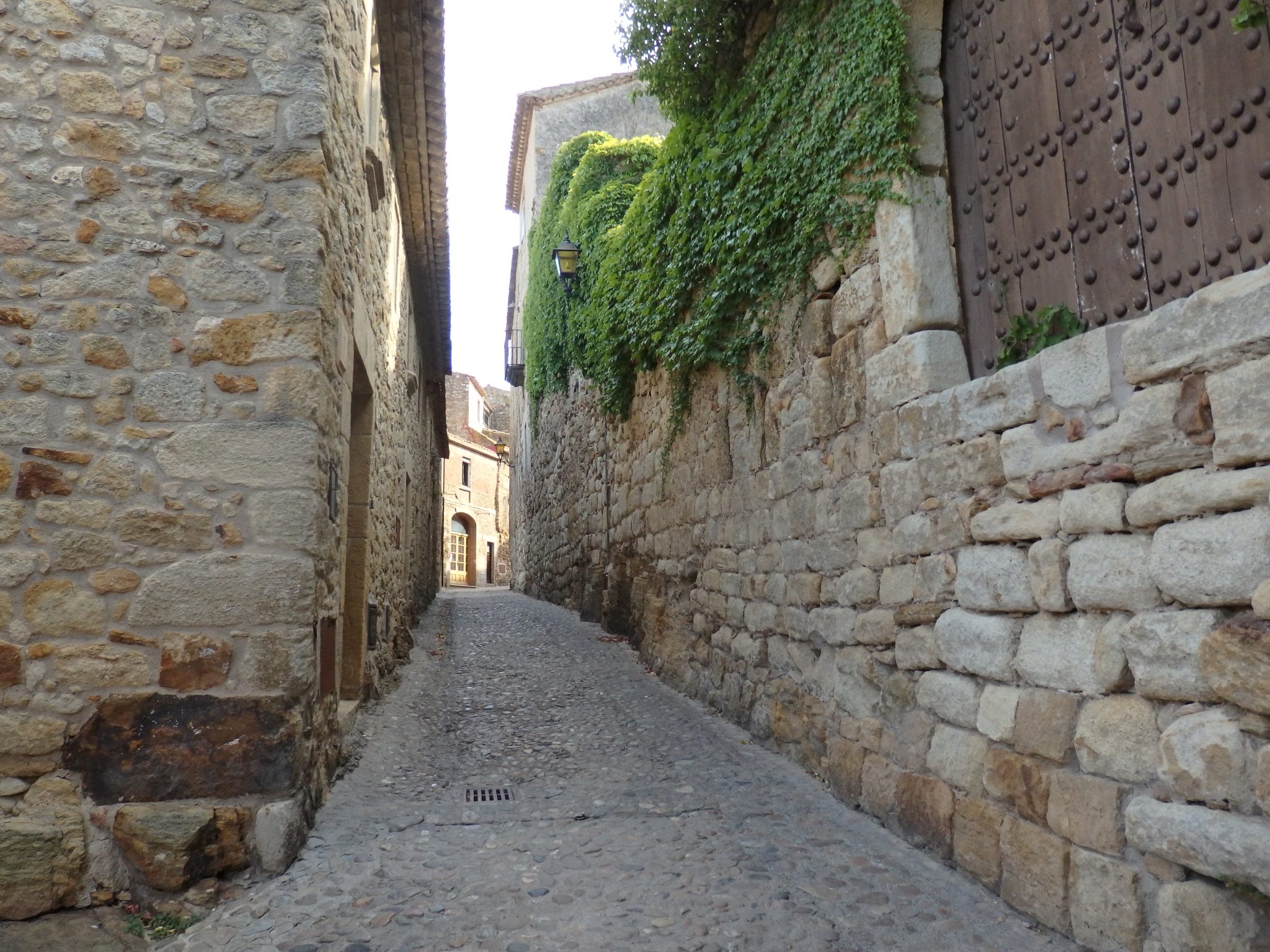 a stone paved street in Pals, in the Baix Emporda, Spain