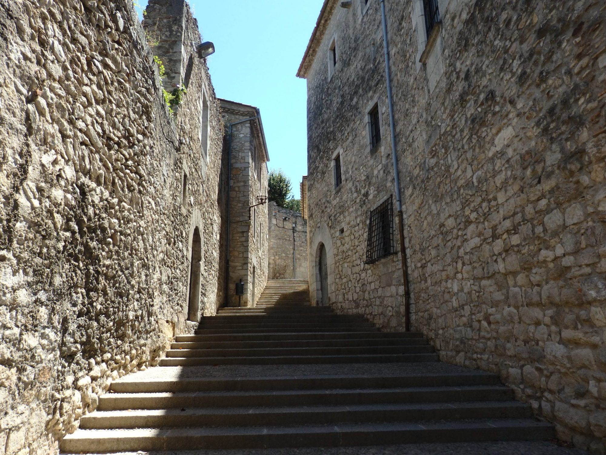 a street in the old section of Girona, Spain