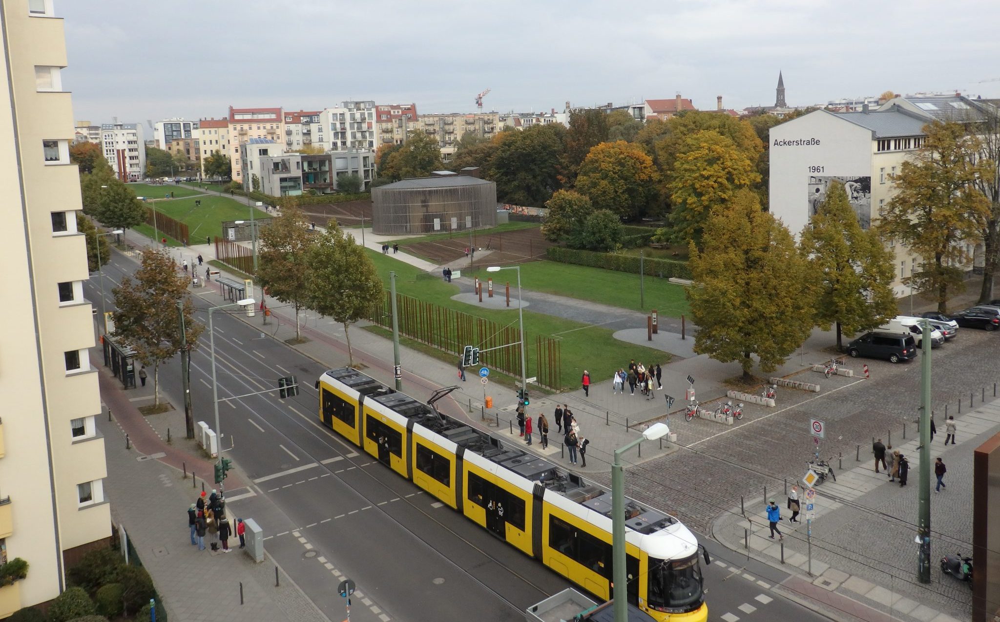 In this view, you can see a section of the Berlin Wall Memorial.