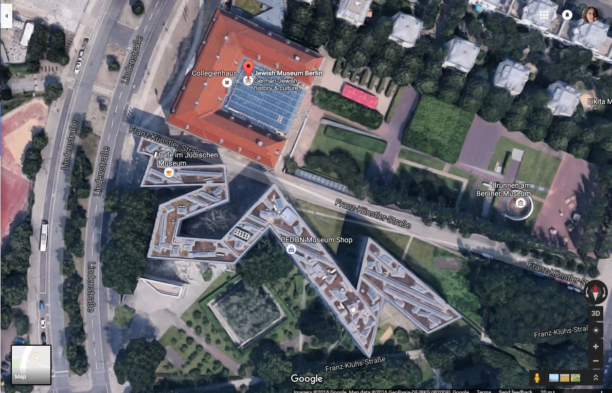 a Google Maps view of the Jewish Museum in Berlin