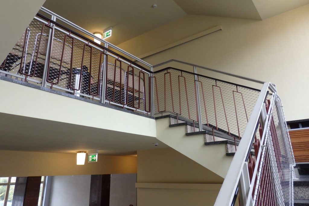 Looking up a stairwell.