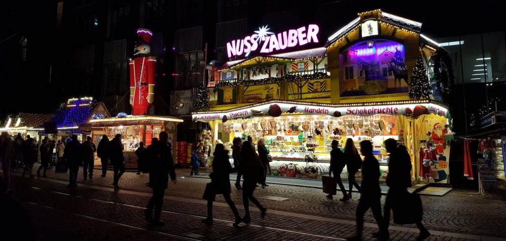 early evening at the Christmas market in Bremen, Germany