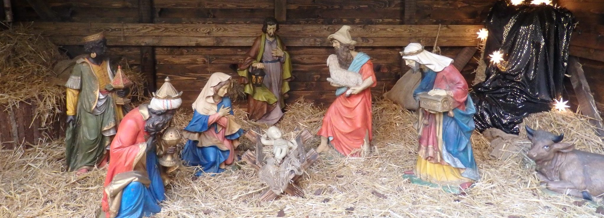 Christmas markets in Germany always include a nativity scene like this one in Oldenburg.