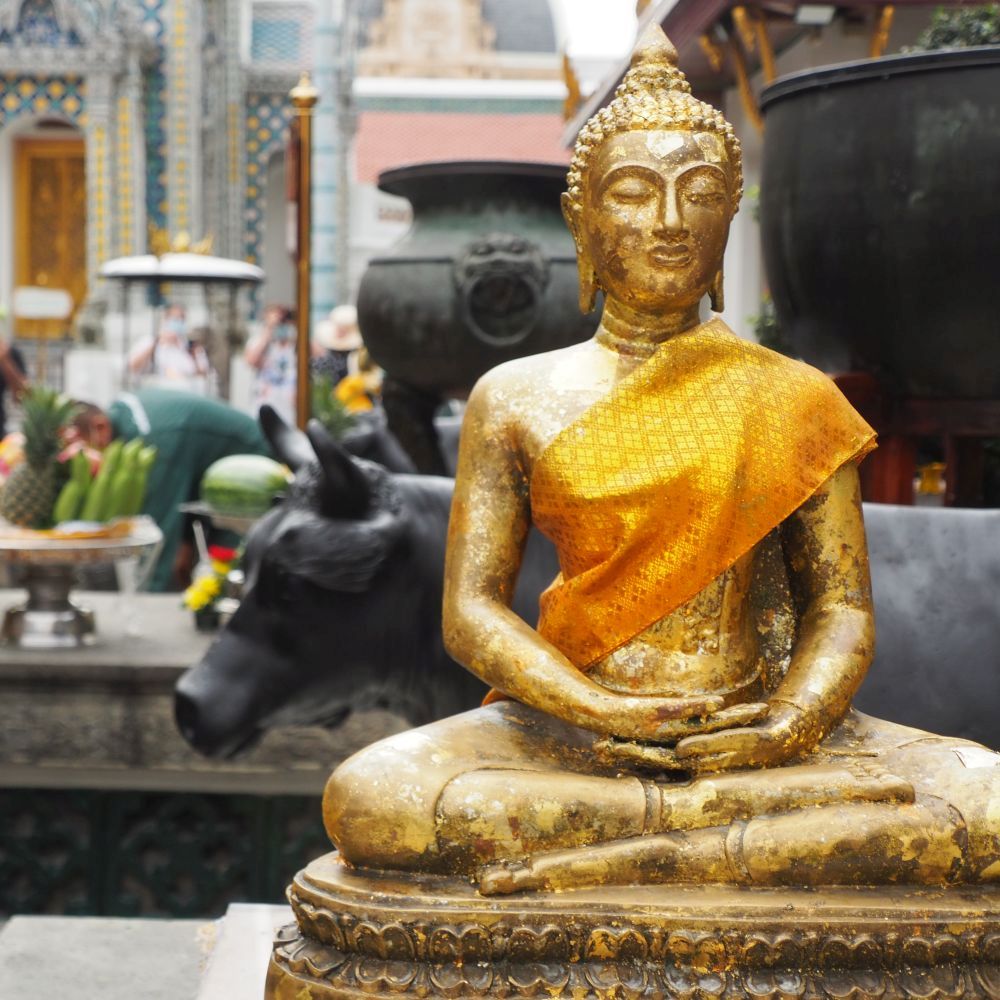 A seated Buddha statue in Bangkok, Thailand