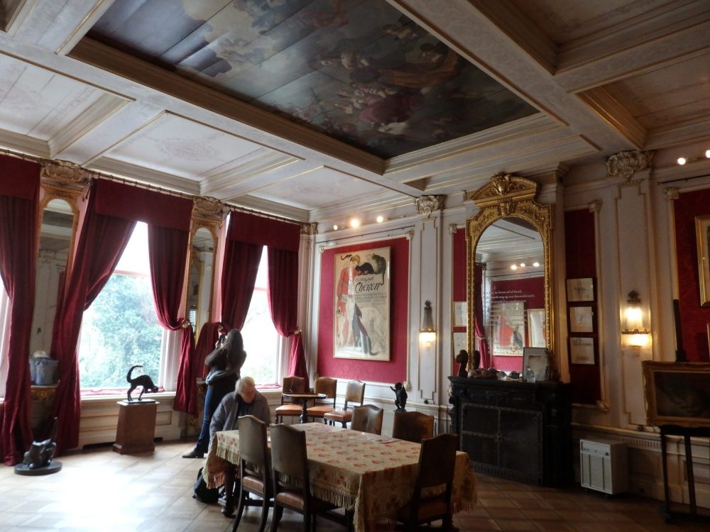 A partial view of the biggest room at the Cat Cabinet