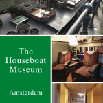 Text: The Houseboat Museum, Amsterdam. Images: 3 photos from the article.