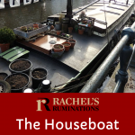 Text: The Houseboat Museum in Amsterdam. Image: the exterior of the boat.