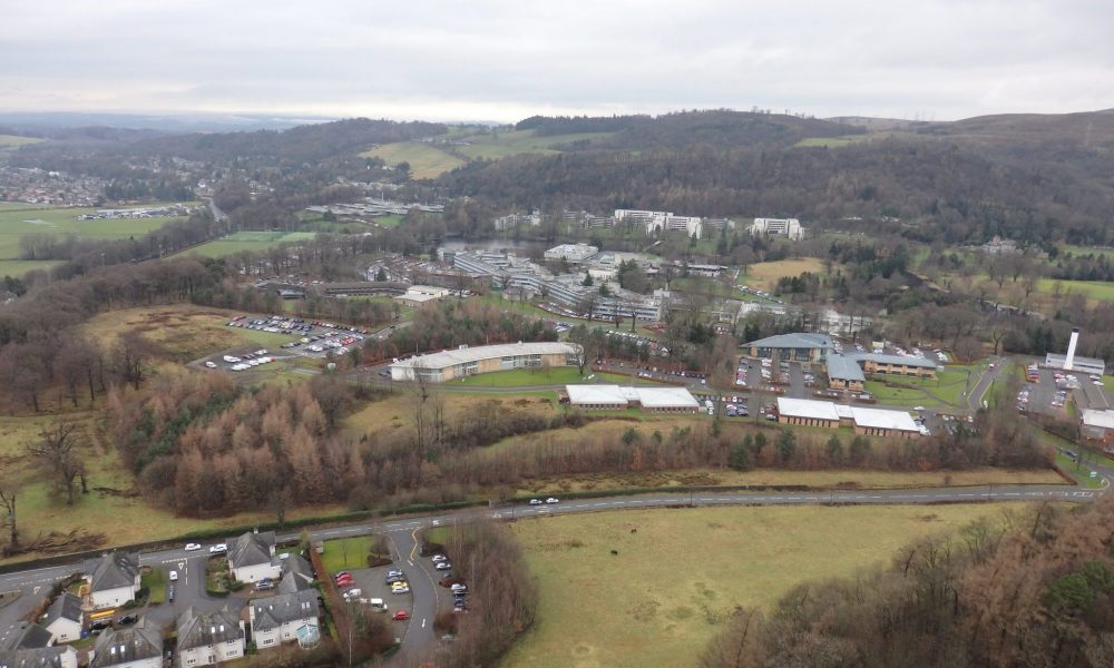The Stirling University campus as seen from the Wallace memorial.