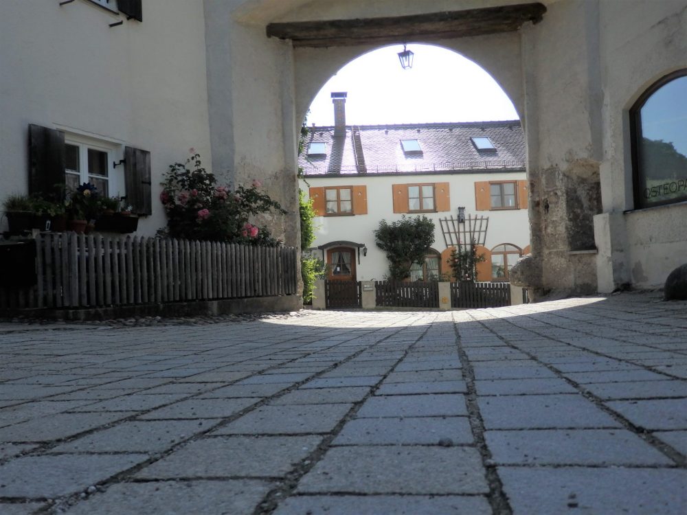 Houses in the 5th courtyard of Burghausen Castle. I think people live here.