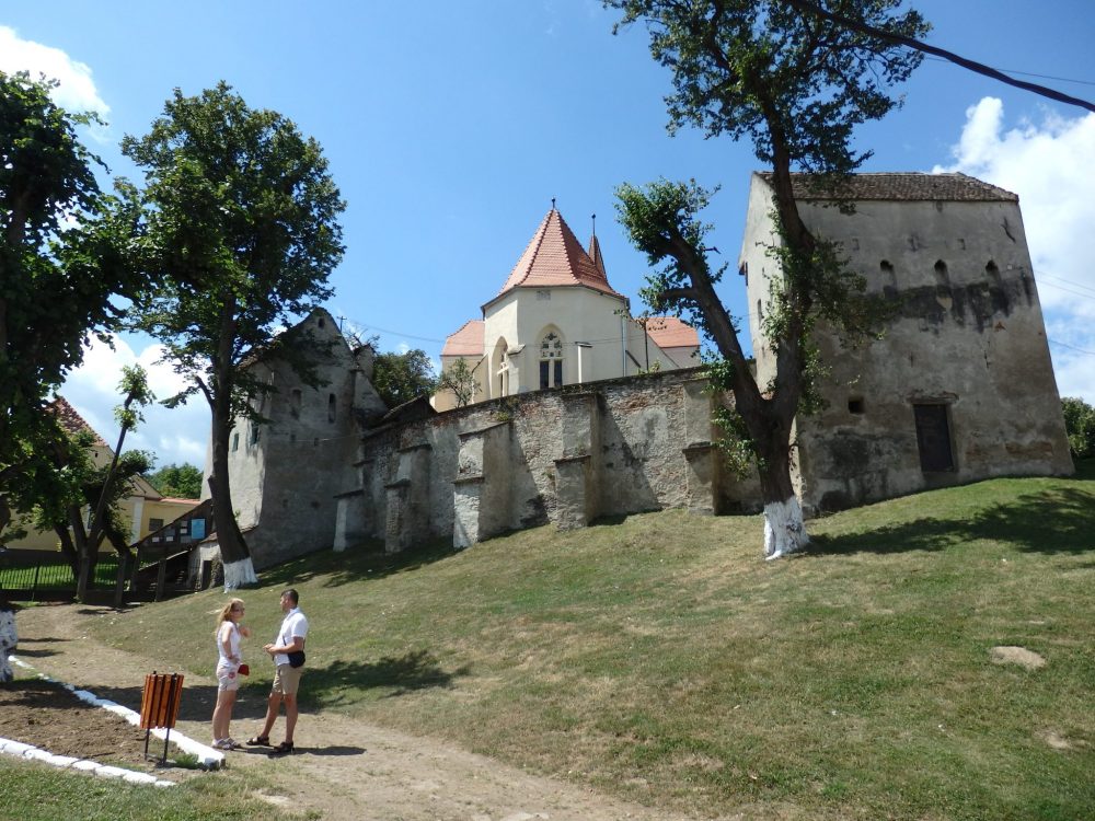 A view of Tarnave fortified church in Transylvania, Romania