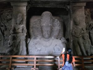 The three-headed Shiva in Cave 1