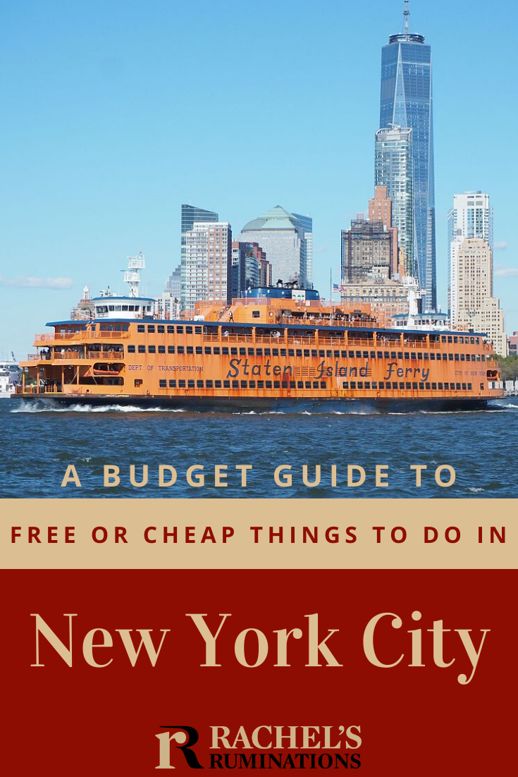 In New York City, you can entertain yourself well on very little money if you know where to go. Here are some tips for seeing New York City on a budget, with a list of lots of free or cheap things to do. via @rachelsruminations