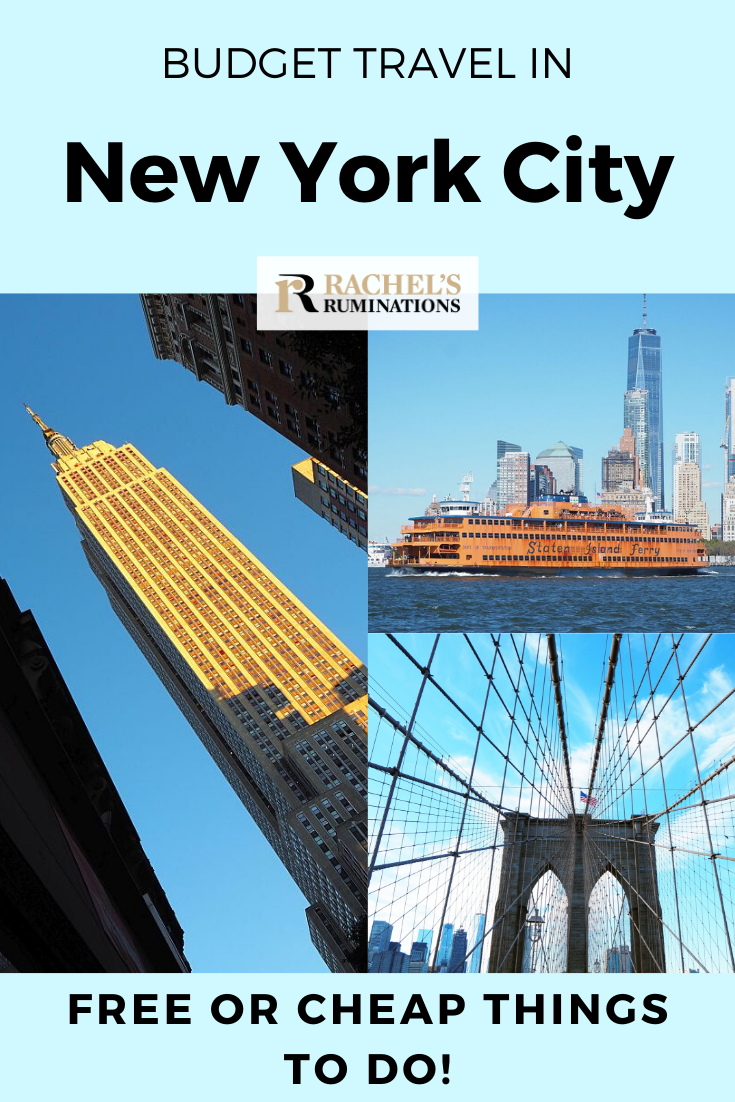 In New York City, you can entertain yourself well on very little money if you know where to go. Here are some tips for seeing New York City on a budget, with a list of lots of free or cheap things to do. via @rachelsruminations