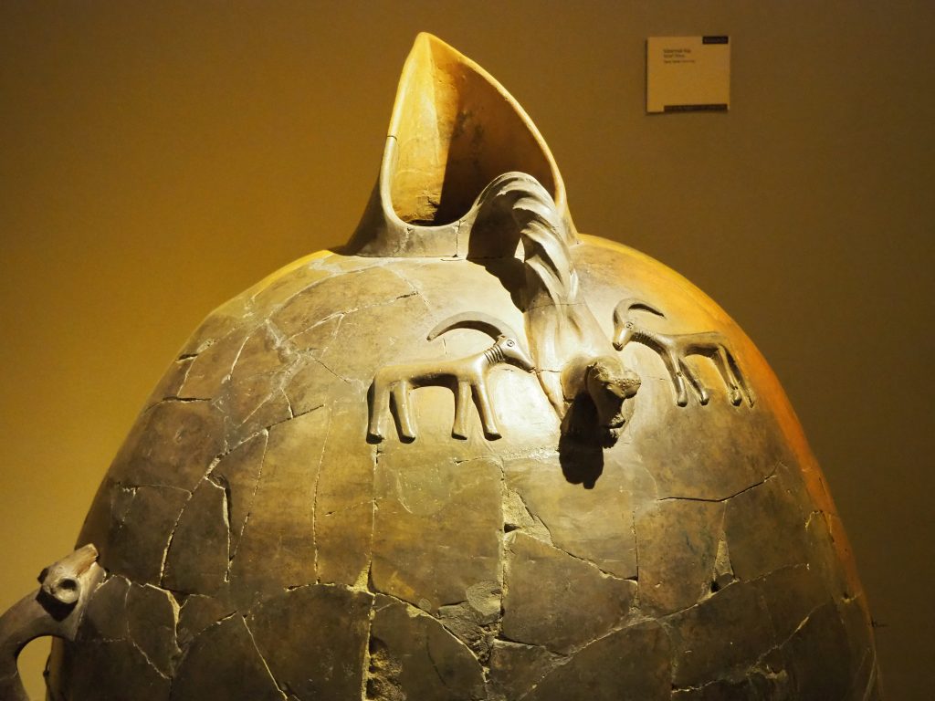 beautifully formed clay vessel in the Museum of Anatolian Civilizations