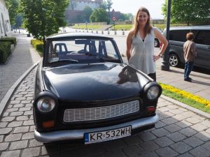 Goshka with the Trabant, who would together take us on our Communism tour of Nowa Huta.